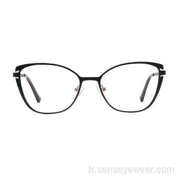 Luxury Bevel Metal Women Cat Eye Optical Frames